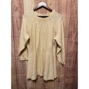 Lane Bryant 18/20 cream knit sweater dress plus size winter fall cozy